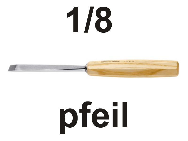 Стамеска прямая плоская двухсторонняя заточка  Pfeil 1/8 - Зображення 1