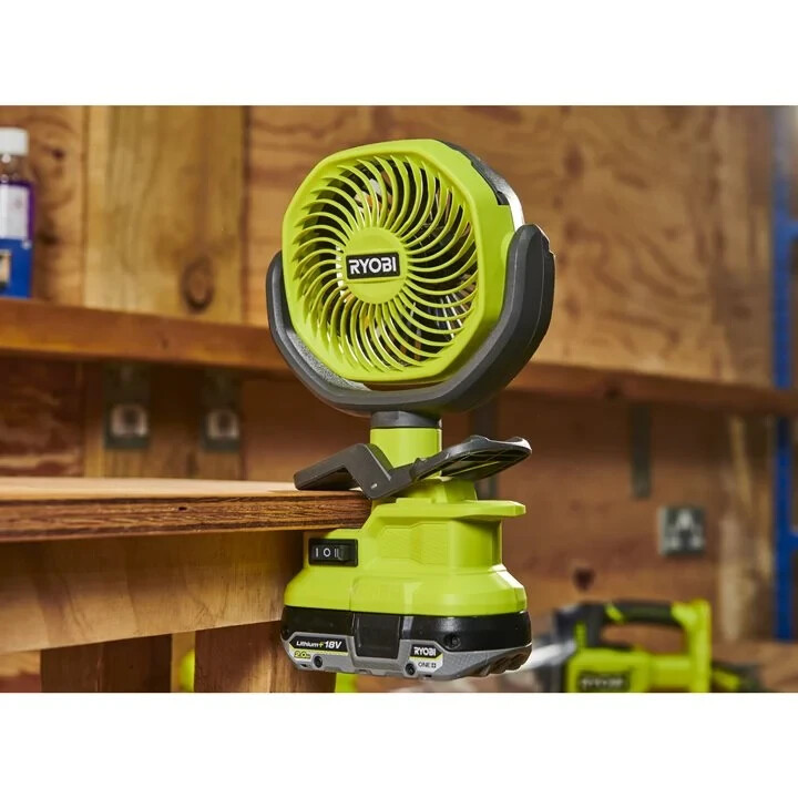Вентилятор RYOBI RCF18-0 с батарейным зажимом 18 В ONE+, макс. скорость вращения вентилятора 3400 мин-1, без аккумулятора и - Зображення 4