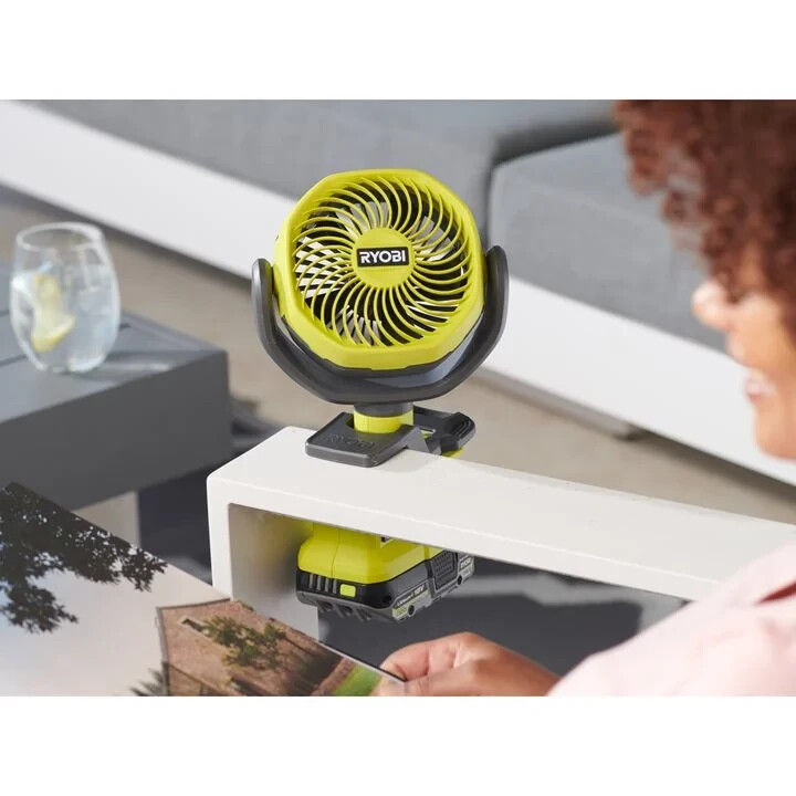 Вентилятор RYOBI RCF18-0 с батарейным зажимом 18 В ONE+, макс. скорость вращения вентилятора 3400 мин-1, без аккумулятора и - Зображення 6