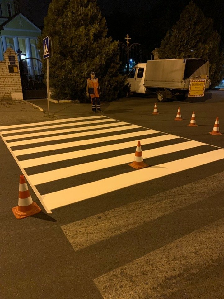 Новая дорожная разметка в Черноморске, фото-1 Новая дорожная разметка в Черноморске, фото-1